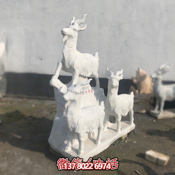十二生肖石雕擺件，美化園林景觀