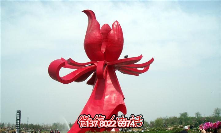 大型紅色不銹鋼雕塑紫荊花，給你的廣場(chǎng)帶來(lái)美景
