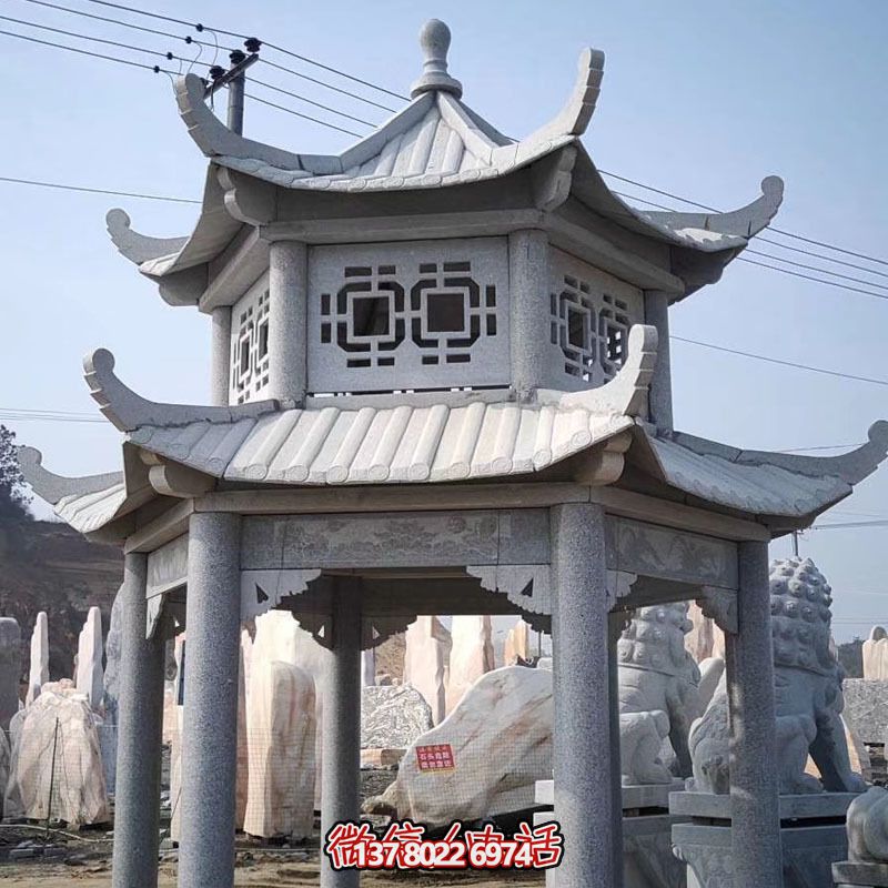 雙層仿古建涼亭，裝點(diǎn)花園、廣場，增添雕塑藝術(shù)氣息