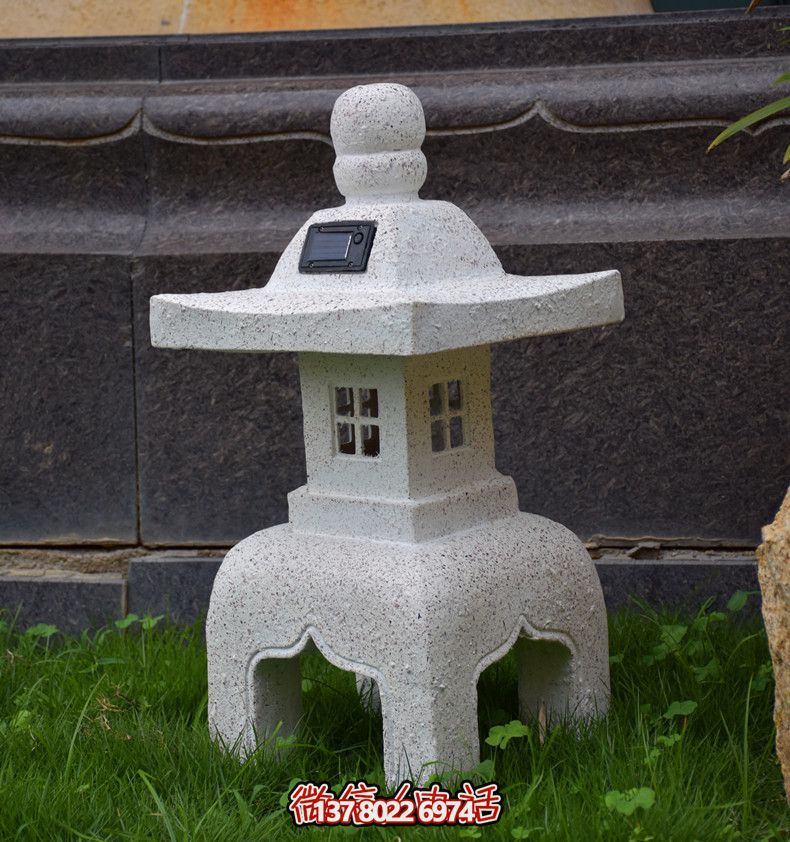 太陽能石燈，復(fù)古中式裝飾戶外景觀燈