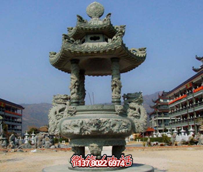 仿古寶蓋龍浮雕香爐，點(diǎn)綴景區(qū)廣場(chǎng)