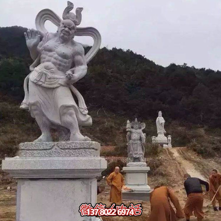 精美大理石景觀雕塑，體現(xiàn)四大金剛之美