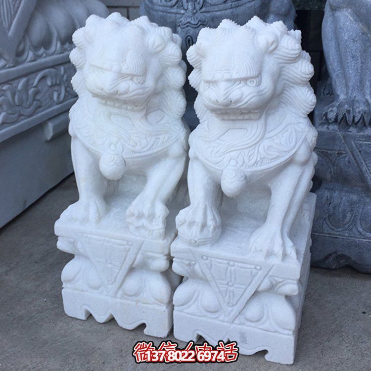 獅子雕塑，戶外園林庭院門口擺放鎮(zhèn)宅獅子